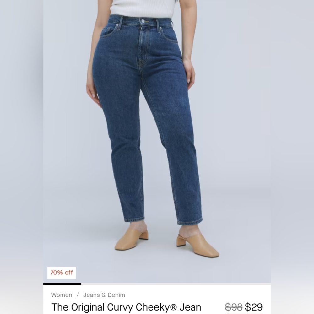 Everlane Crop Curvy Cheeky Jean, Midnight Wash